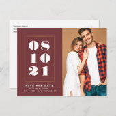 Vetgedrukte tekst Bewaar onze datum Briefkaart (Voorkant / Achterkant)