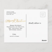 vetgedrukte tekst folie vrolijk kerstscript vakant briefkaart (Achterkant)