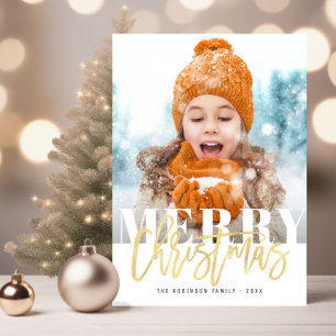 vetgedrukte tekst folie vrolijk kerstscript vakant briefkaart