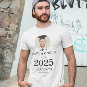 Vetgedrukte tekst Foto Proud Uncle of 2024 Afstude T-shirt
