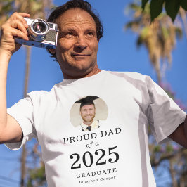 Vetgedrukte tekst Foto Trotse vader van 2025 Afstu T-shirt