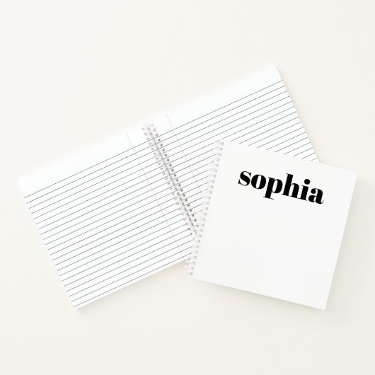 Vetgedrukte tekst | Jouw naam over wit Notitieboek (Binnen)