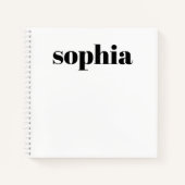 Vetgedrukte tekst | Jouw naam over wit Notitieboek (Voorkant)
