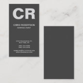 Vetgedrukte tekst Monogram Standaard verticaal Vis Visitekaartje (Voorkant / Achterkant)