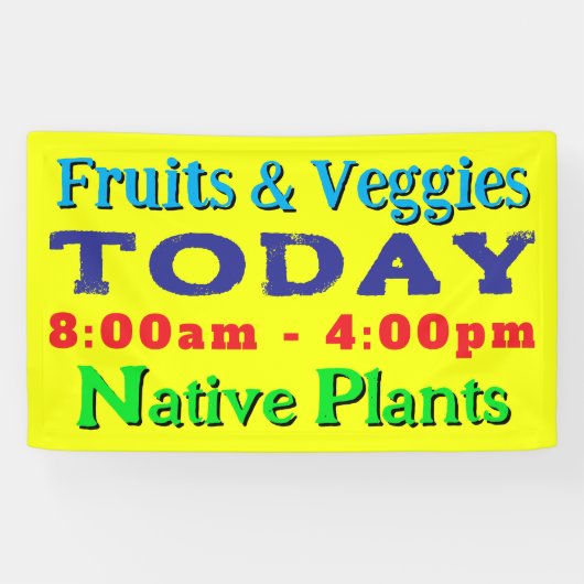 Vetgedrukte tekst Vandaag Fabric Groot bord Spandoek (Horizontaal)