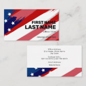 Vetgedrukte tekst Visitekaartje Amerikaanse vlag v (Voorkant / Achterkant)