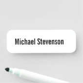 Vetgedrukte tekst Zwart Wit Gepersonaliseerde Plai Naamplaatje (In situ)