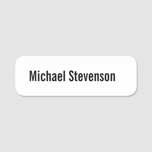 Vetgedrukte tekst Zwart Wit Gepersonaliseerde Plai Naamplaatje (Voorkant)