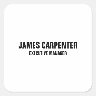 Vetgedrukte tekst Zwart Wit Modern Professional Vierkante Sticker