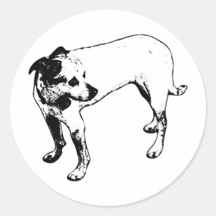 Vetgedrukte Terrier Mix Full-Body Profile Sticker
