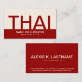 vetgedrukte THAI (aanpasbare kleur) Visitekaartje (Voorkant / Achterkant)
