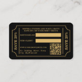 Vetgedrukte ticketstijl - Zwart & Goud - Referral Informatiekaartje (Achterkant)