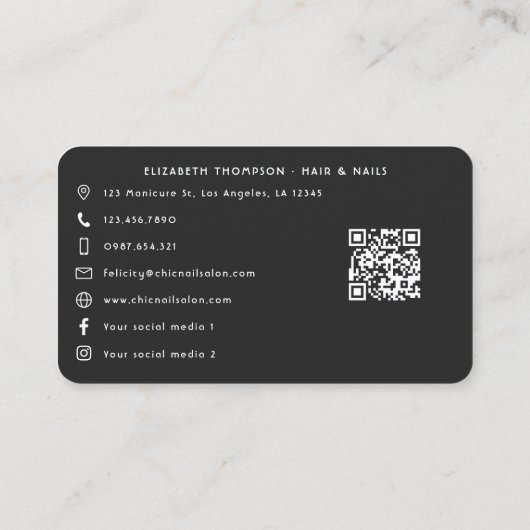 Vetgedrukte Tiger Print Black Woman Boss Branding Visitekaartje (Achterkant)