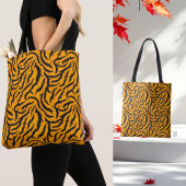 Vetgedrukte Tiger Stripes Patroon in Sinaasappel e Tote Bag