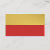 Vetgedrukte tomatenrode en witte tekst, gouden mon visitekaartje (Achterkant)