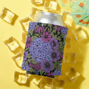 Vetgedrukte tuinbloemen blikjeskoeler