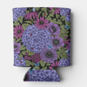 Vetgedrukte tuinbloemen blikjeskoeler (Achterkant)