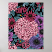 Vetgedrukte tuinbloemen poster (Voorkant)