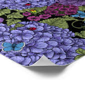 Vetgedrukte tuinbloemen poster (Hoek)