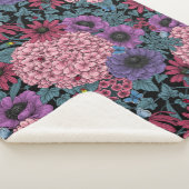 Vetgedrukte tuinbloemen sherpa deken (3/4)