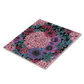 Vetgedrukte tuinbloemen tegeltje (Zijkant)