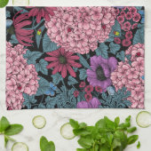 Vetgedrukte tuinbloemen theedoek (Gevouwen)