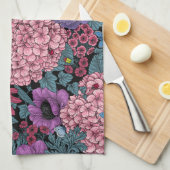 Vetgedrukte tuinbloemen theedoek (Quarter Fold)