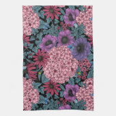 Vetgedrukte tuinbloemen theedoek (Verticaal)