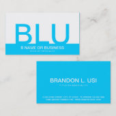 vetgedrukte TURQUOISE monogrammen Visitekaartje (Voorkant / Achterkant)