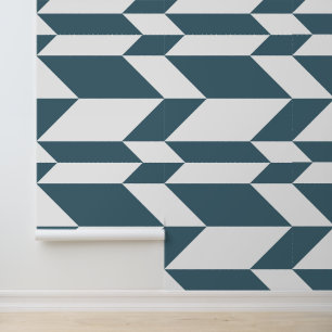 Vetgedrukte tweetonige pijl Chevron Stripe Blauw W Behang