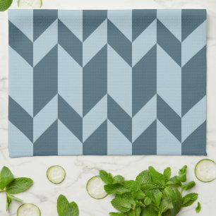Vetgedrukte tweetonige pijl Chevron Stripe Blue To Theedoek
