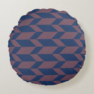 Vetgedrukte tweetonige pijl Chevron Stripe donkerb Rond Kussen