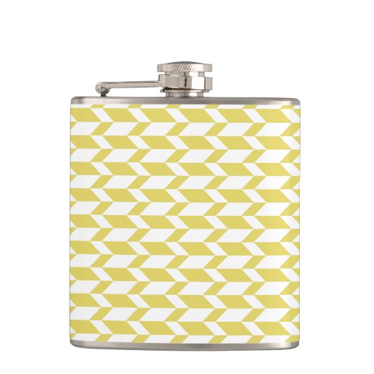 Vetgedrukte tweetonige pijl Chevron Stripe Geel Wi Heupfles (Voorkant)