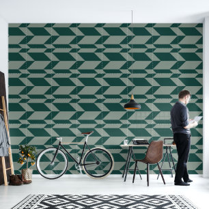 Vetgedrukte tweetonige pijl Chevron Stripe Groene  Behang