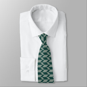 Vetgedrukte tweetonige pijl Chevron Stripe Groene Stropdas