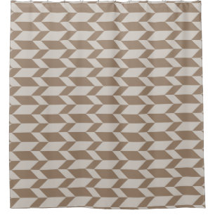 Vetgedrukte tweetonige pijl Chevron Stripe Neutral Douchegordijn