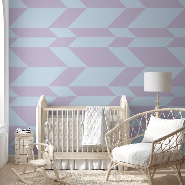 Vetgedrukte tweetonige pijl Chevron Stripe Poeder  Behang (Kinderen)