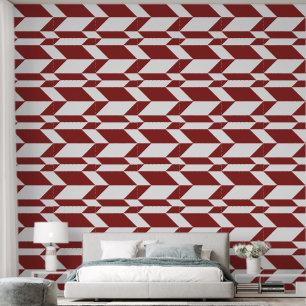 Vetgedrukte tweetonige pijl Chevron Stripe Rood Wi Behang