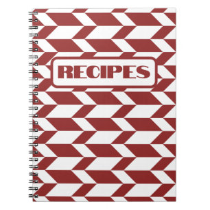 Vetgedrukte tweetonige pijl Chevron Stripe Rood Wi Notitieboek