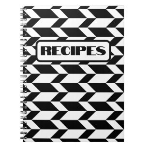 Vetgedrukte tweetonige pijl Chevron Stripe Zwart & Notitieboek
