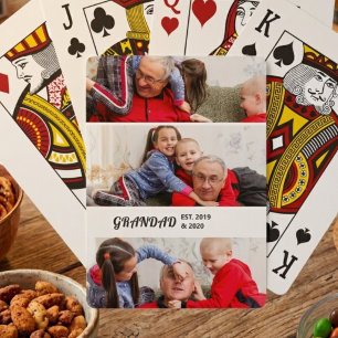 Vetgedrukte typografie 3 foto Opa Gevestigd Pokerkaarten