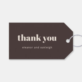 Vetgedrukte typografie Aangepast bruin modern brui Cadeaulabel