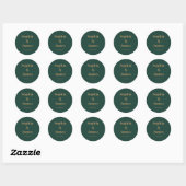 Vetgedrukte typografie Emerald Green Gold Minimali Ronde Sticker (Vel)