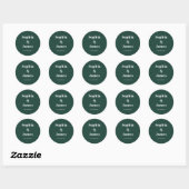 Vetgedrukte typografie Emerald Green Minimalist We Ronde Sticker (Vel)