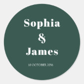 Vetgedrukte typografie Emerald Green Minimalist We Ronde Sticker (Voorkant)