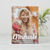 Vetgedrukte typografie Foto Modern Afstuderen Aankondiging (Staand voorkant)