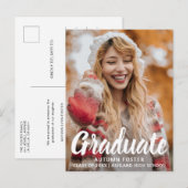 Vetgedrukte typografie Foto Modern Afstuderen Aankondigingskaart (Voorkant / Achterkant)