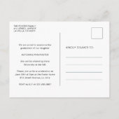 Vetgedrukte typografie Foto Modern Afstuderen Aankondigingskaart (Achterkant)