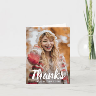 Vetgedrukte typografie Foto Modern Afstuderen Bedankkaart