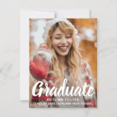 Vetgedrukte typografie Foto Modern Afstuderen Magnetische Uitnodiging (Voorkant)
